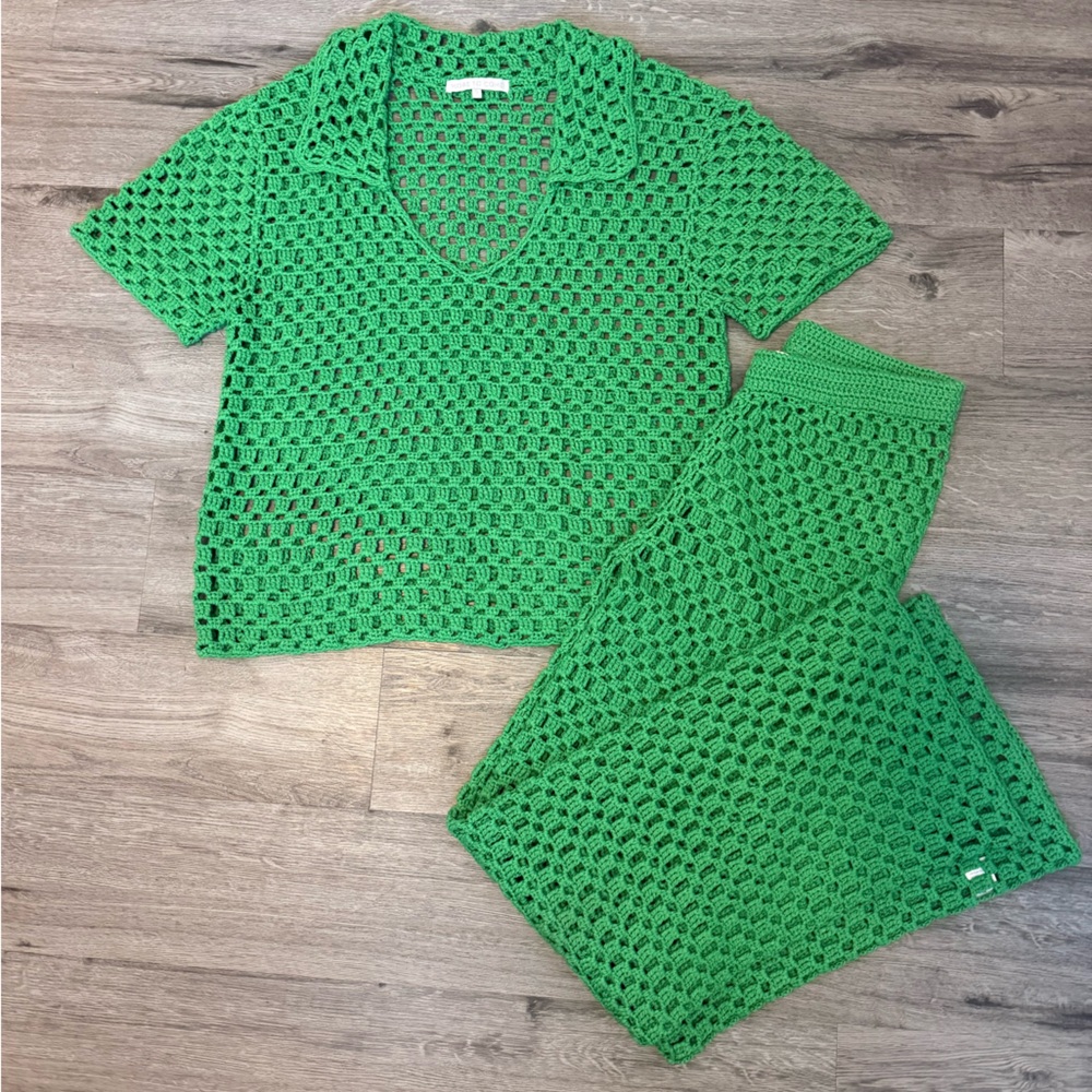 MORE TO COME (REVOLVE) GREEN KNIT SET- TOP AND BOTTOM